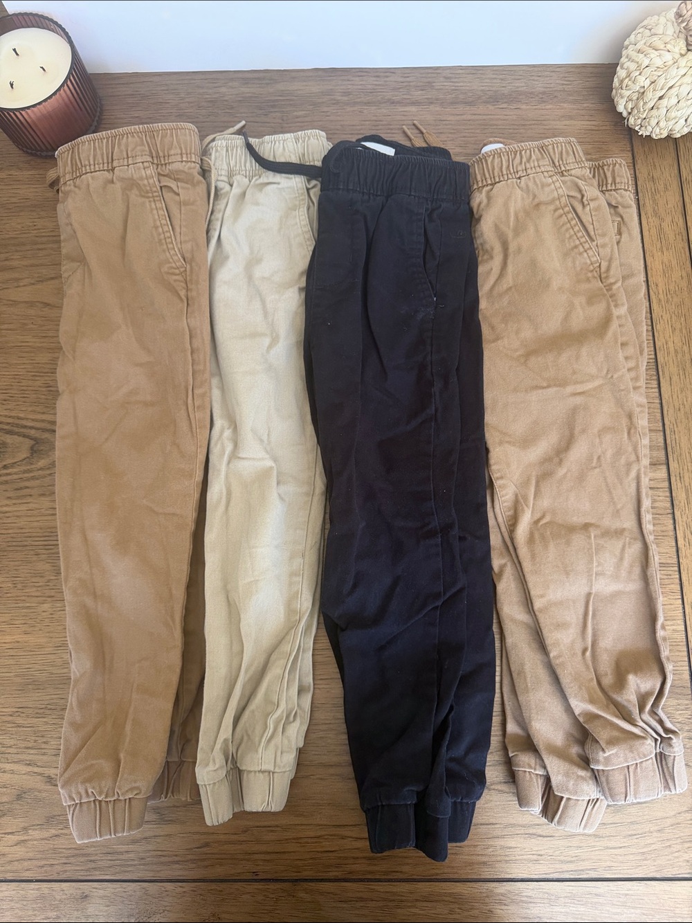 Bundle of 4 Old Navy Kids Jogger Pants - Black, Khaki, Tan